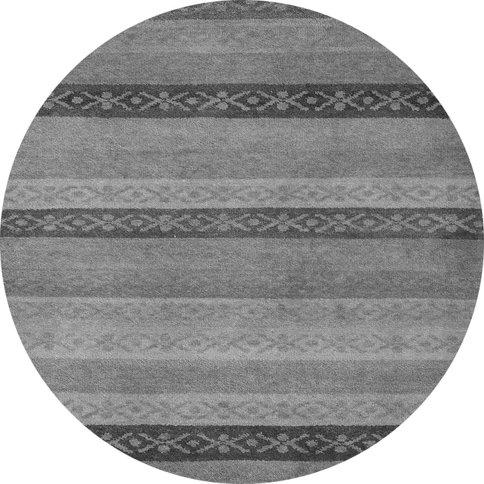 Round Machine Washable Oriental Gray Modern Rug, wshabs5513gry