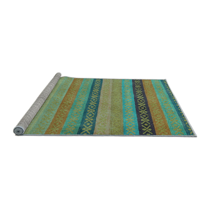 Sideview of Machine Washable Oriental Light Blue Modern Rug, wshabs5513lblu