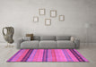 Machine Washable Oriental Purple Modern Area Rugs in a Living Room, wshabs5513pur