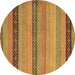 Round Oriental Brown Modern Rug, abs5513brn