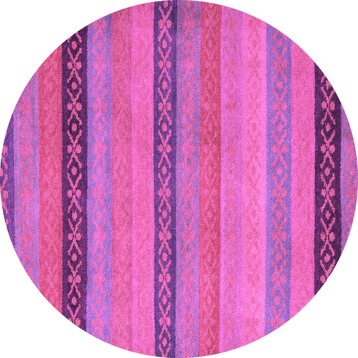 Round Machine Washable Oriental Purple Modern Area Rugs, wshabs5513pur