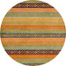 Round Abstract Red Oriental Rug, abs5513