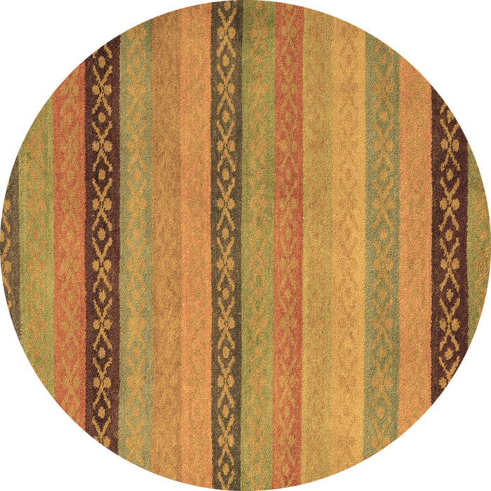Round Machine Washable Oriental Brown Modern Rug, wshabs5513brn