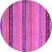 Round Oriental Purple Modern Rug, abs5513pur