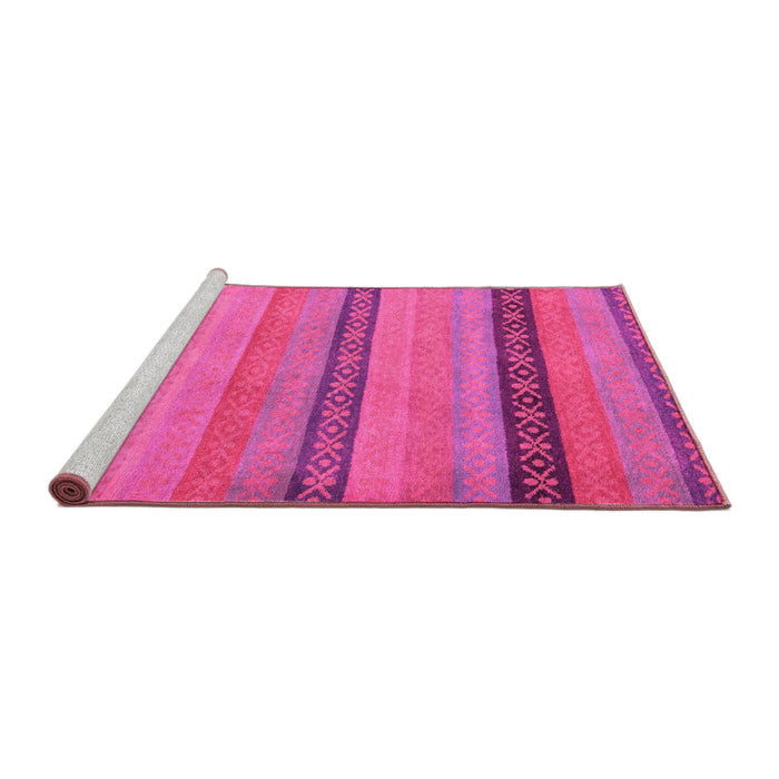 Sideview of Machine Washable Oriental Pink Modern Rug, wshabs5513pnk