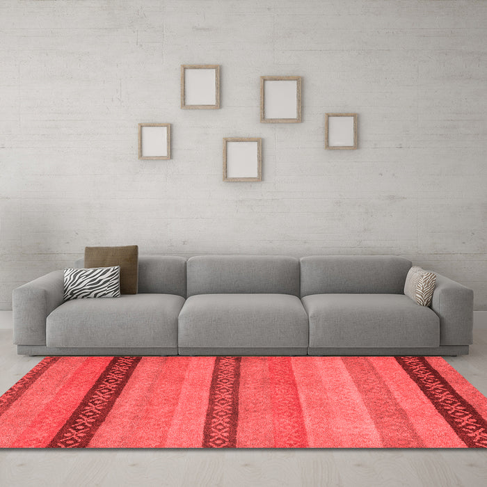 Modern Red Washable Rugs