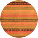 Round Oriental Orange Modern Rug, abs5513org