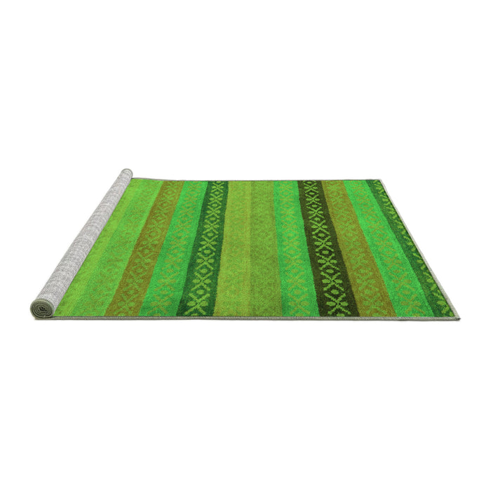 Sideview of Machine Washable Oriental Green Modern Area Rugs, wshabs5513grn