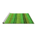 Sideview of Machine Washable Oriental Green Modern Area Rugs, wshabs5513grn