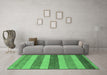 Machine Washable Oriental Emerald Green Modern Area Rugs in a Living Room,, wshabs5514emgrn