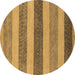 Round Oriental Brown Modern Rug, abs5514brn