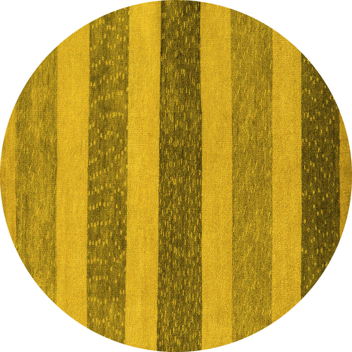 Round Machine Washable Oriental Yellow Modern Rug, wshabs5514yw