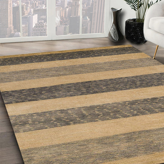 Machine Washable Abstract Brown Sand Brown Rug in a Family Room, wshabs5514