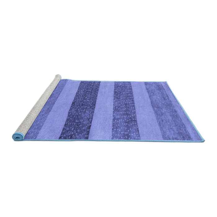 Sideview of Machine Washable Oriental Blue Modern Rug, wshabs5514blu