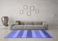 Machine Washable Oriental Blue Modern Rug, wshabs5514blu