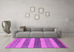 Machine Washable Oriental Purple Modern Area Rugs in a Living Room, wshabs5514pur