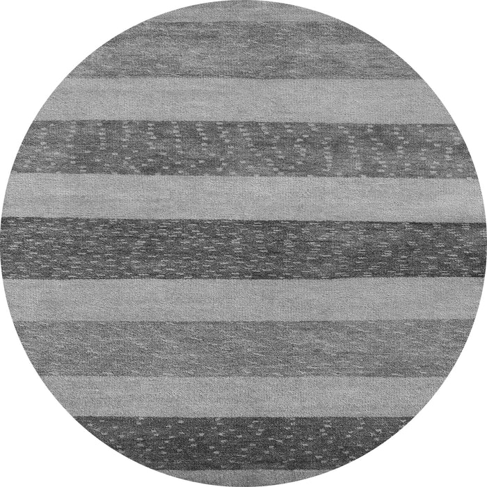 Round Machine Washable Oriental Gray Modern Rug, wshabs5514gry