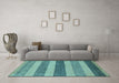 Machine Washable Oriental Light Blue Modern Rug in a Living Room, wshabs5514lblu