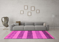 Machine Washable Oriental Pink Modern Rug, wshabs5514pnk