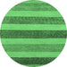 Round Oriental Emerald Green Modern Rug, abs5514emgrn