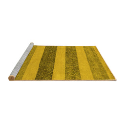 Sideview of Machine Washable Oriental Yellow Modern Rug, wshabs5514yw