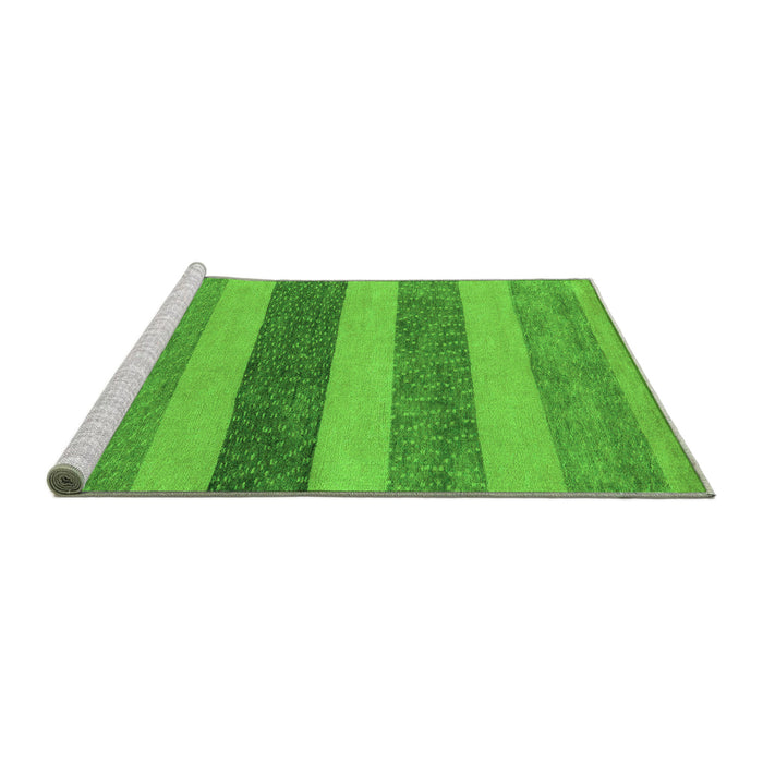Sideview of Machine Washable Oriental Green Modern Area Rugs, wshabs5514grn