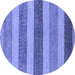 Round Oriental Blue Modern Rug, abs5514blu