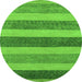 Round Oriental Green Modern Rug, abs5514grn