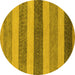 Round Oriental Yellow Modern Rug, abs5514yw