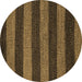 Round Oriental Brown Modern Rug, abs5515brn