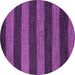 Round Oriental Purple Modern Rug, abs5515pur