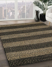 Abstract Dark Almond Brown Oriental Rug, abs5515