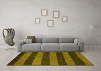 Machine Washable Oriental Yellow Modern Rug, wshabs5515yw