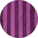 Round Oriental Pink Modern Rug, abs5515pnk