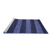 Sideview of Machine Washable Oriental Blue Modern Rug, wshabs5515blu