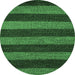 Round Machine Washable Oriental Emerald Green Modern Area Rugs, wshabs5515emgrn