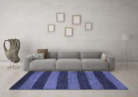 Machine Washable Oriental Blue Modern Rug, wshabs5515blu