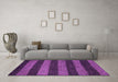 Machine Washable Oriental Purple Modern Area Rugs in a Living Room, wshabs5515pur