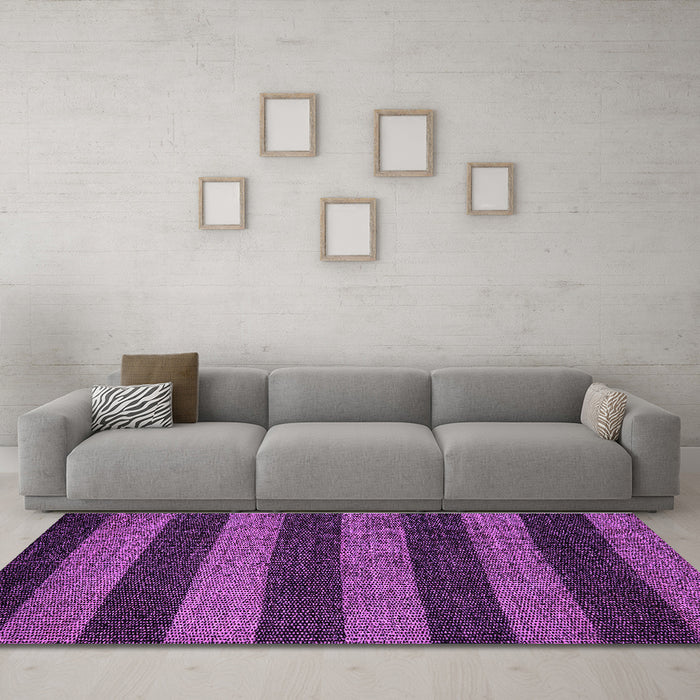 Machine Washable Oriental Purple Modern Area Rugs in a Living Room, wshabs5515pur