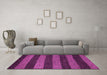 Machine Washable Oriental Pink Modern Rug in a Living Room, wshabs5515pnk