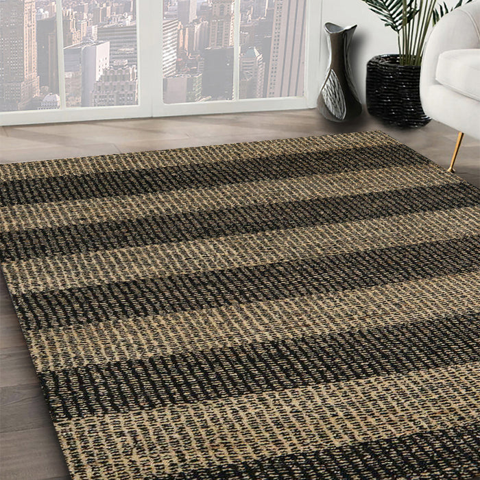 Machine Washable Abstract Dark Almond Brown Rug in a Family Room, wshabs5515