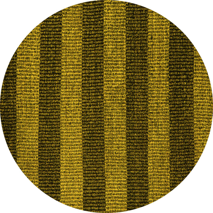 Round Machine Washable Oriental Yellow Modern Rug, wshabs5515yw