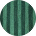 Round Oriental Turquoise Modern Rug, abs5515turq