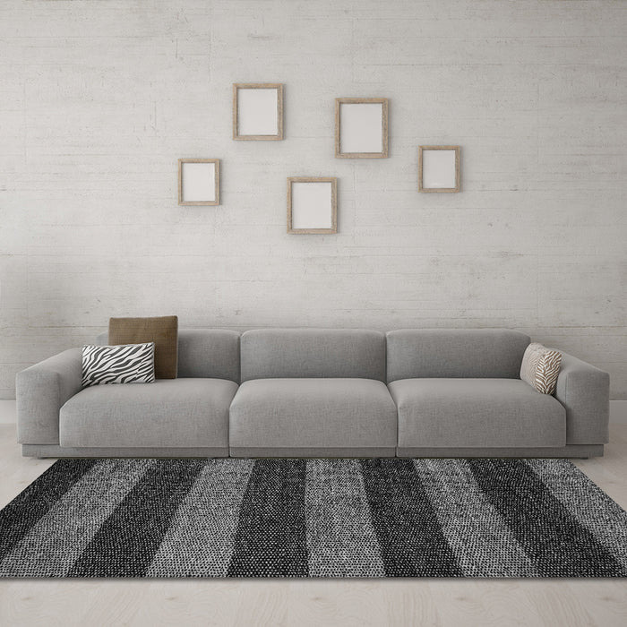 Machine Washable Oriental Gray Modern Rug in a Living Room,, wshabs5515gry