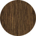 Round Oriental Brown Modern Rug, abs5516brn