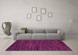 Machine Washable Oriental Pink Modern Rug in a Living Room, wshabs5516pnk