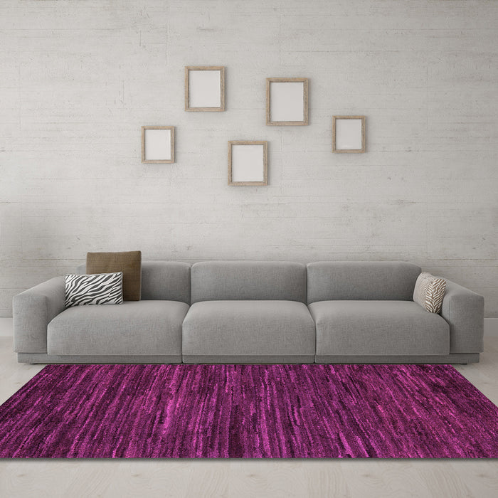 Machine Washable Oriental Pink Modern Rug in a Living Room, wshabs5516pnk