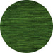 Round Machine Washable Oriental Green Modern Area Rugs, wshabs5516grn