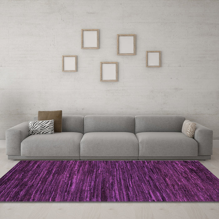 Machine Washable Oriental Purple Modern Area Rugs in a Living Room, wshabs5516pur