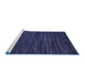 Sideview of Machine Washable Oriental Blue Modern Rug, wshabs5516blu